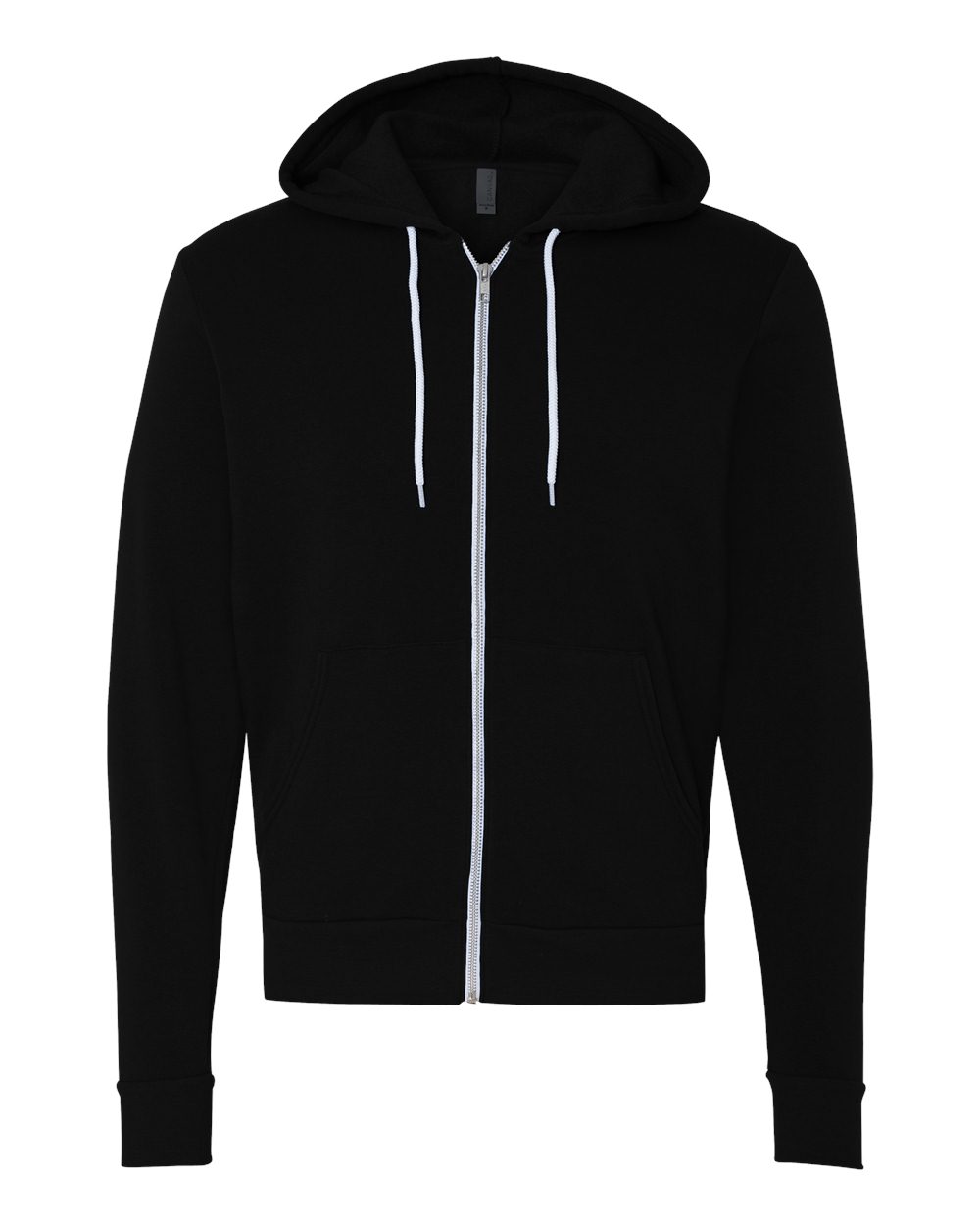 Bella+Canvas 3739 sponge fleece full-zip hoodie, black